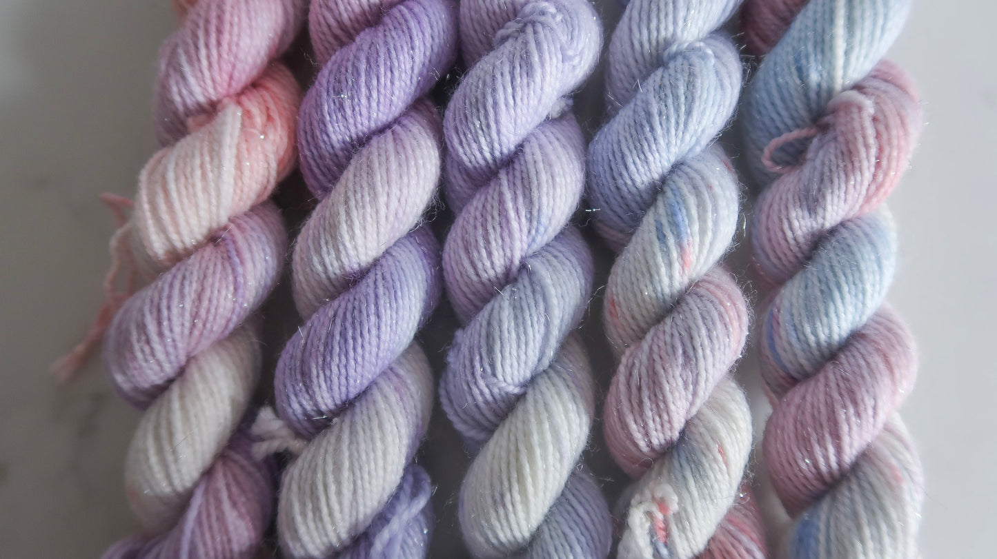 MINIS BUNDLE Handdyed Yarn from The WINTER SKIES Collection