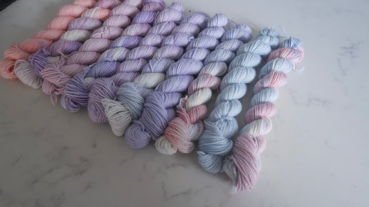 MINIS BUNDLE Handdyed Yarn from The WINTER SKIES Collection