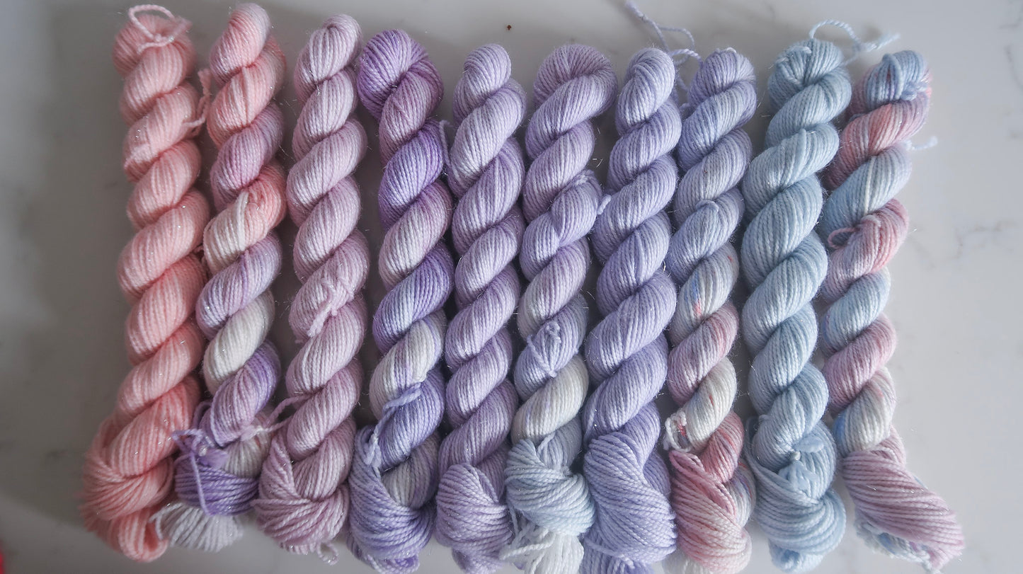 MINIS BUNDLE Handdyed Yarn from The WINTER SKIES Collection