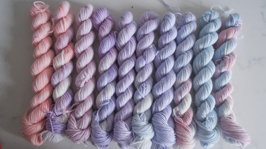 MINIS BUNDLE Handdyed Yarn from The WINTER SKIES Collection