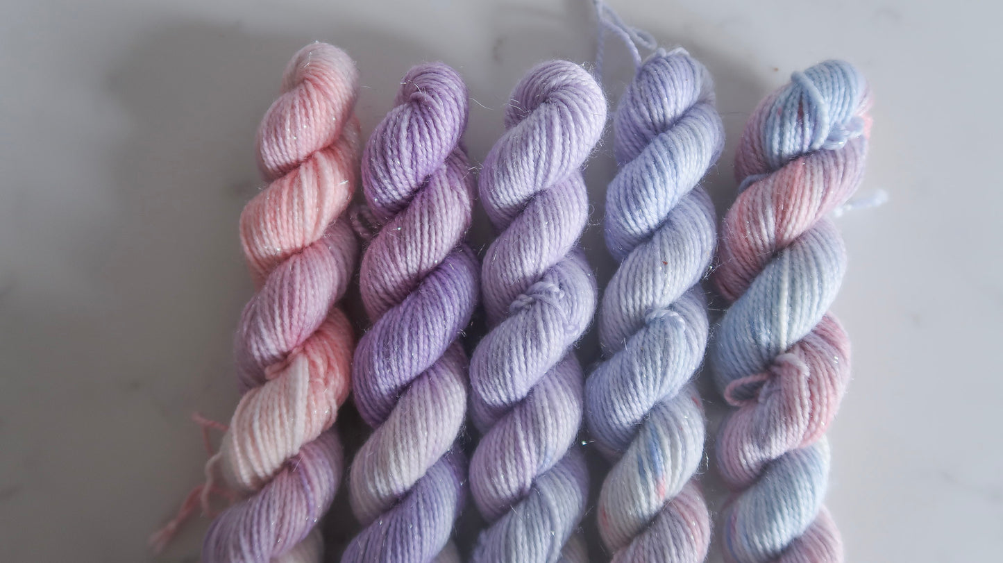 MINIS BUNDLE Handdyed Yarn from The WINTER SKIES Collection