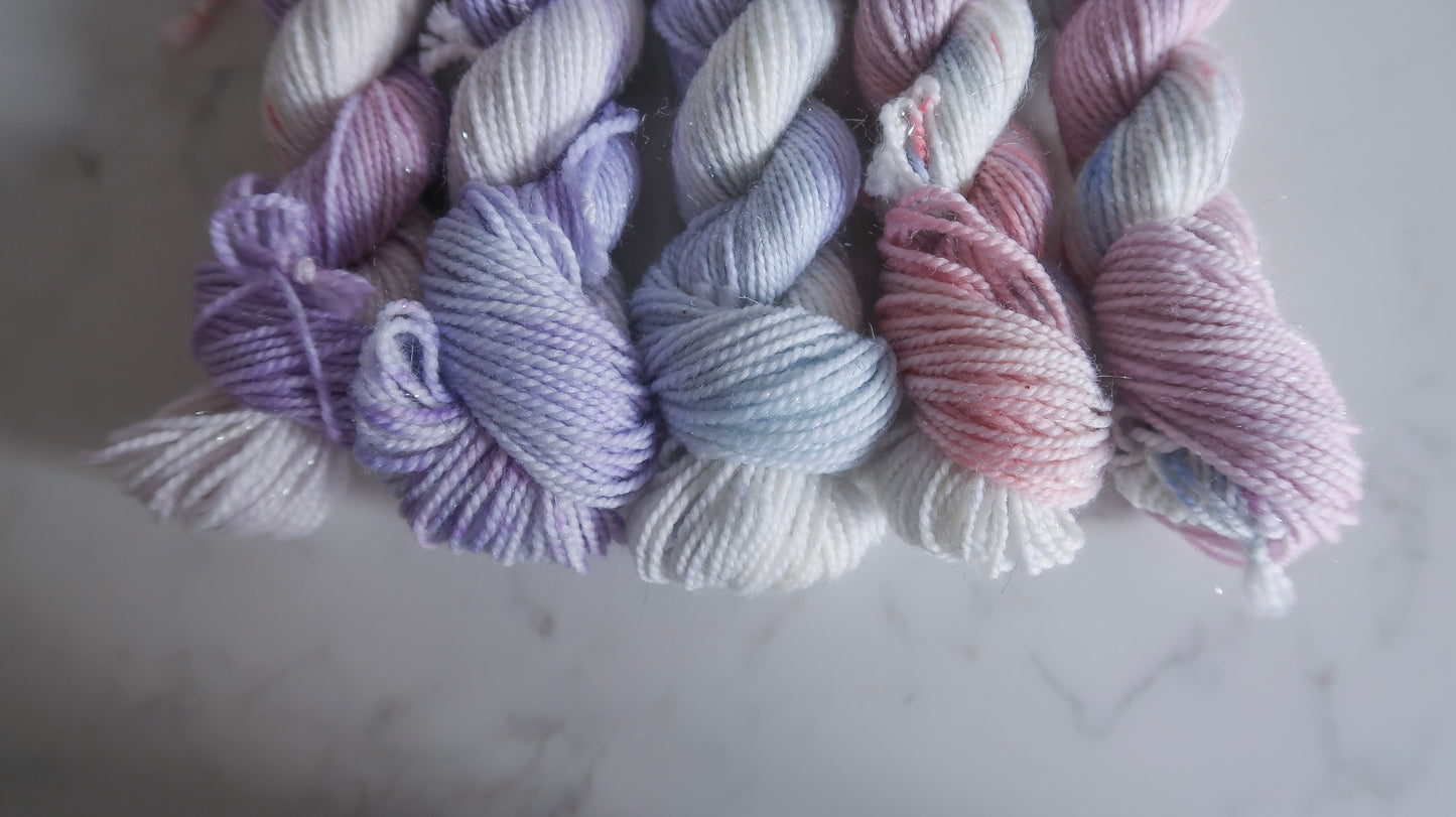 MINIS BUNDLE Handdyed Yarn from The WINTER SKIES Collection