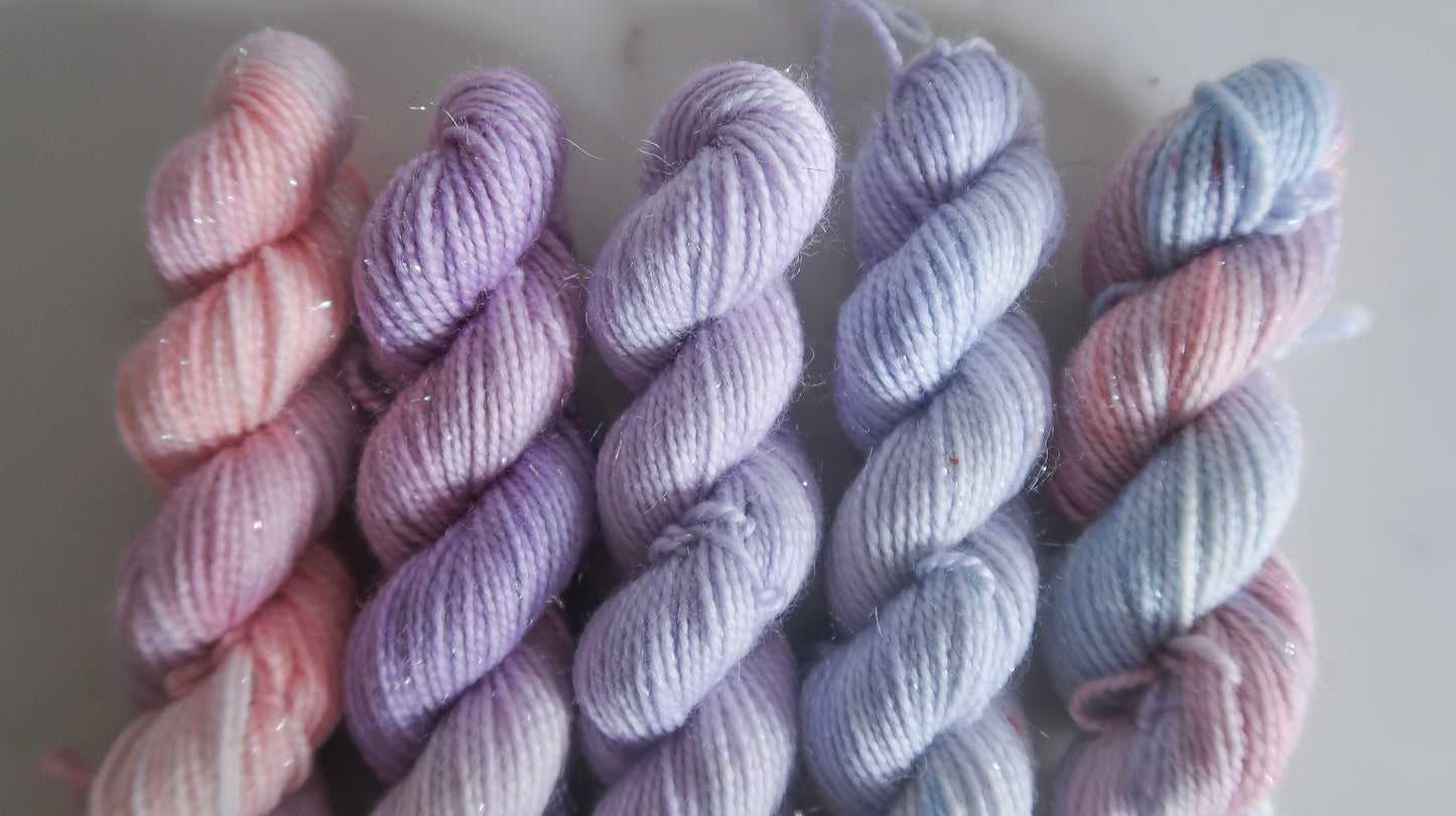 MINIS BUNDLE Handdyed Yarn from The WINTER SKIES Collection
