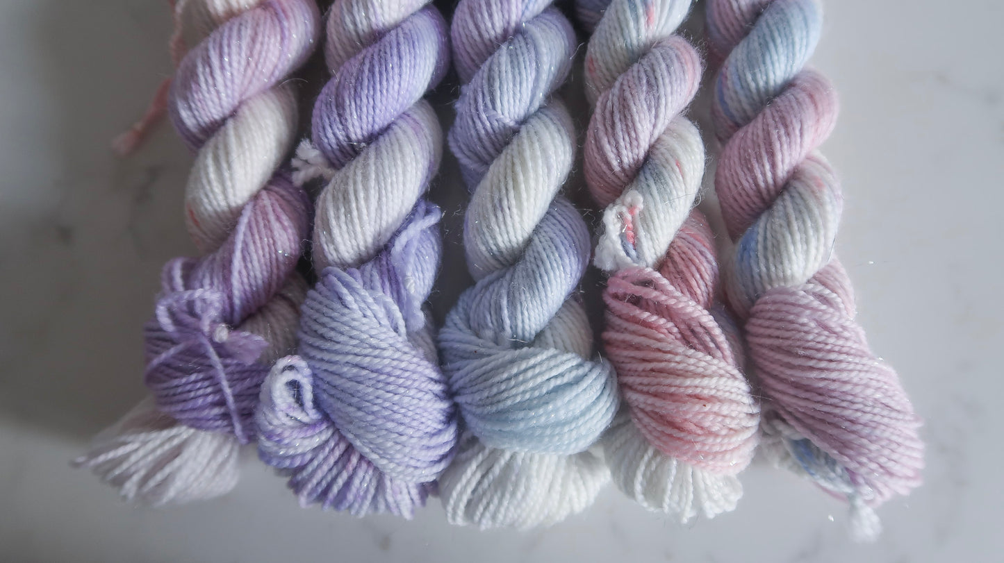 MINIS BUNDLE Handdyed Yarn from The WINTER SKIES Collection