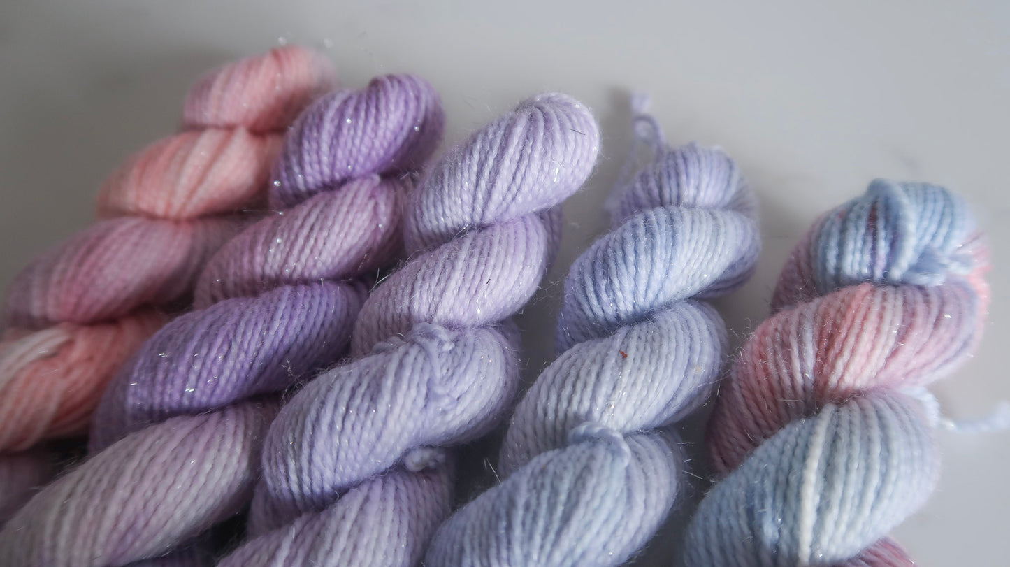 MINIS BUNDLE Handdyed Yarn from The WINTER SKIES Collection