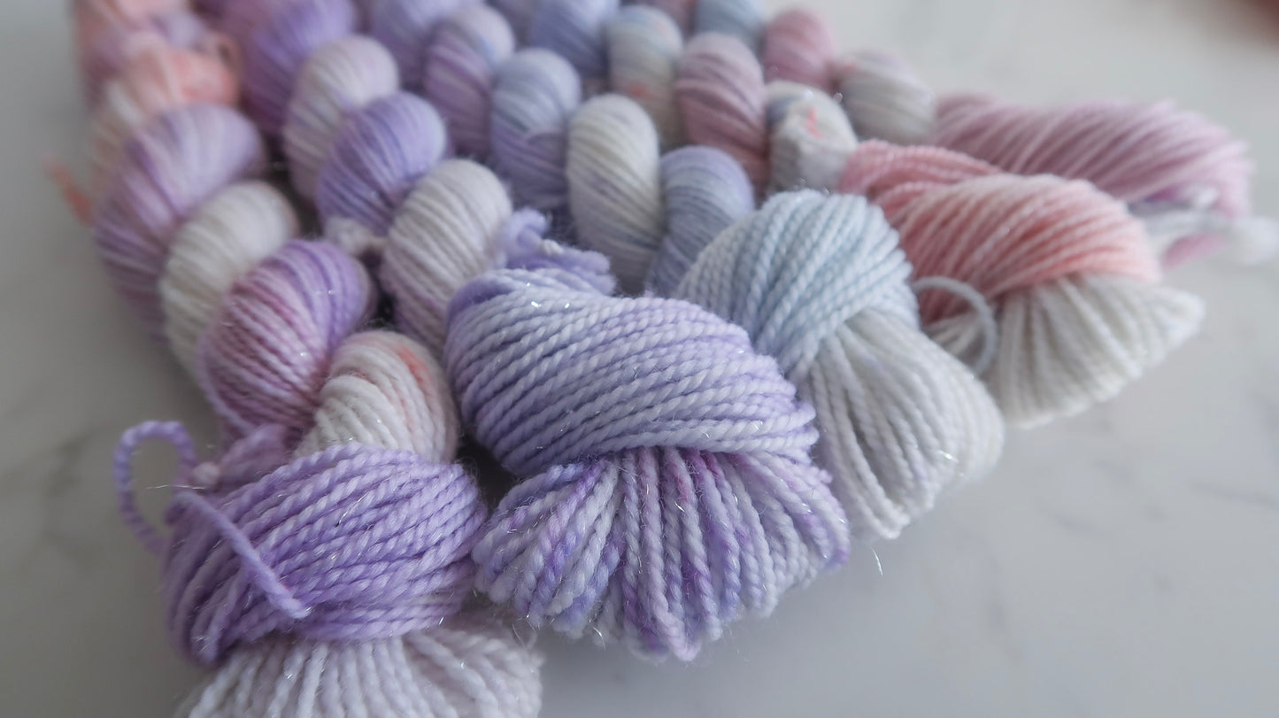 MINIS BUNDLE Handdyed Yarn from The WINTER SKIES Collection