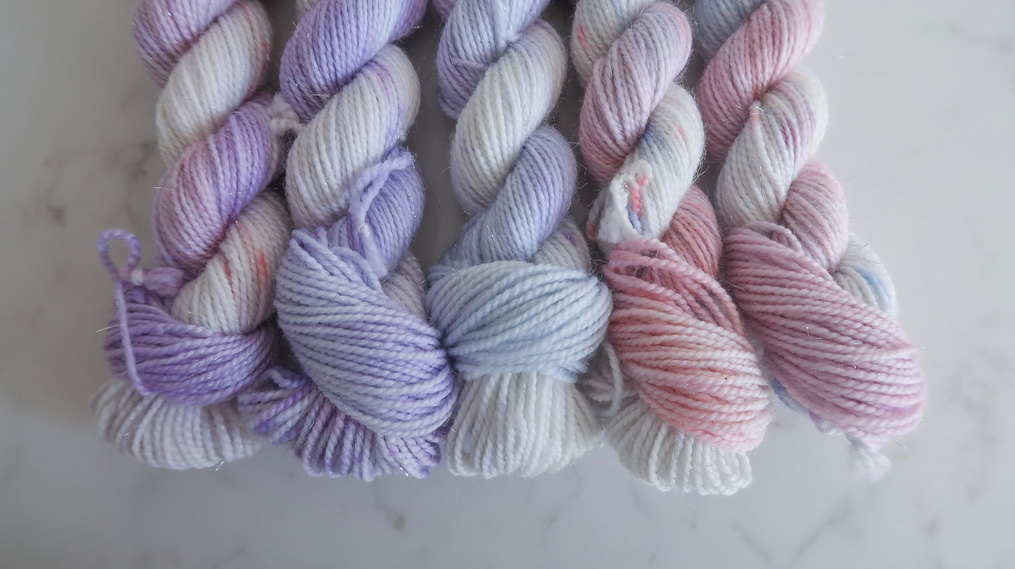 MINIS BUNDLE Handdyed Yarn from The WINTER SKIES Collection