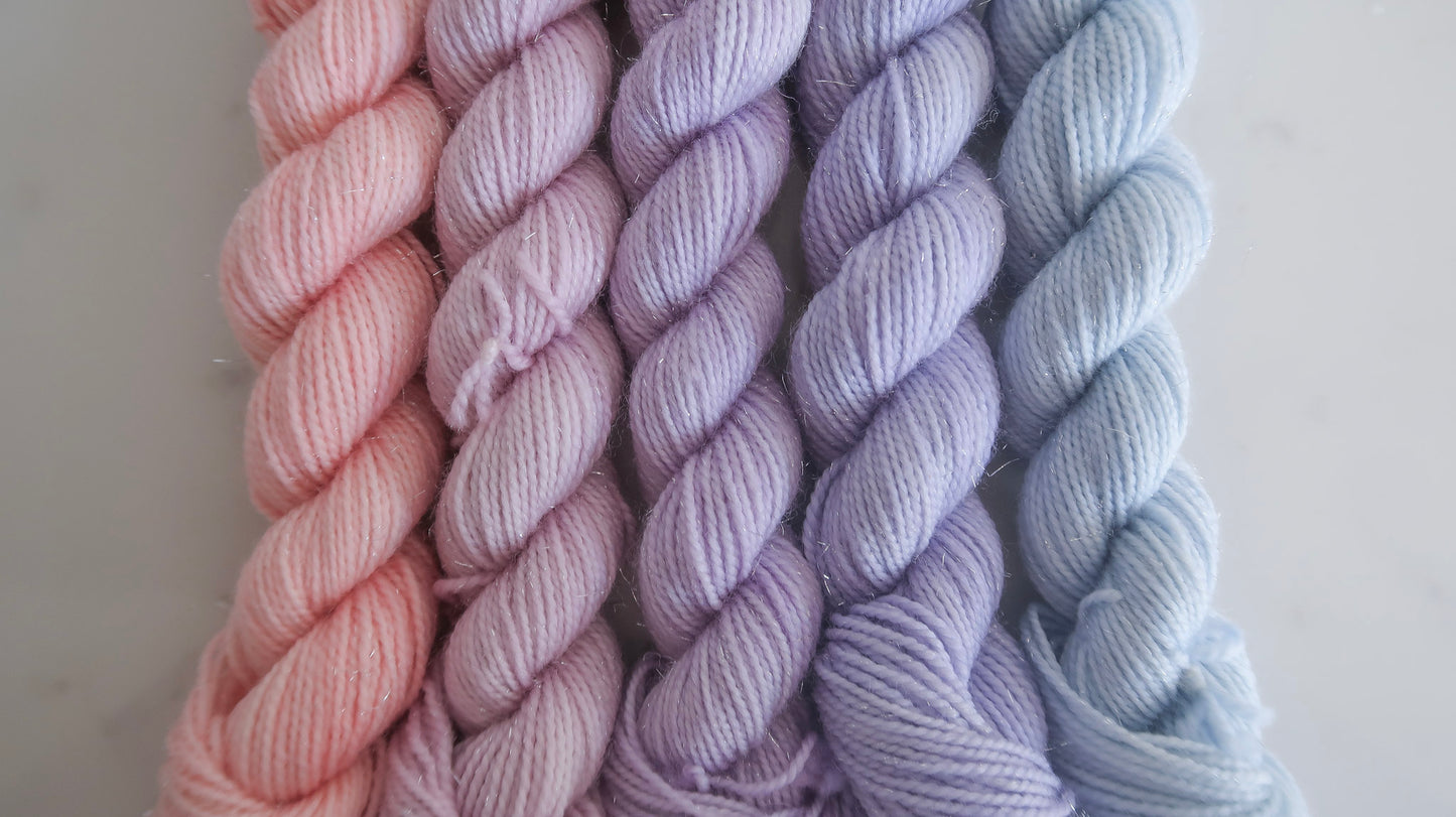 MINIS BUNDLE Handdyed Yarn from The WINTER SKIES Collection