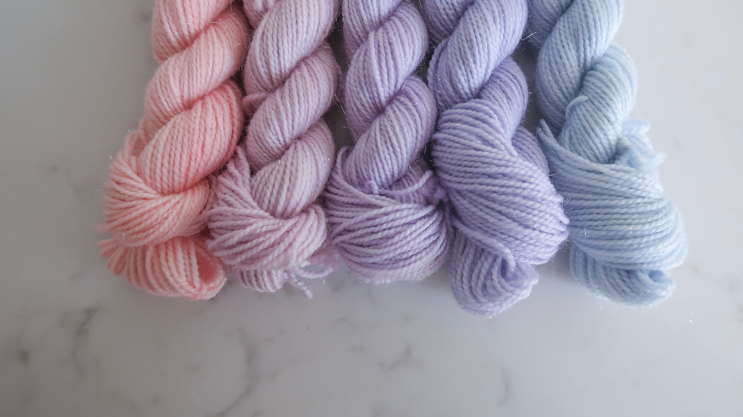 MINIS BUNDLE Handdyed Yarn from The WINTER SKIES Collection