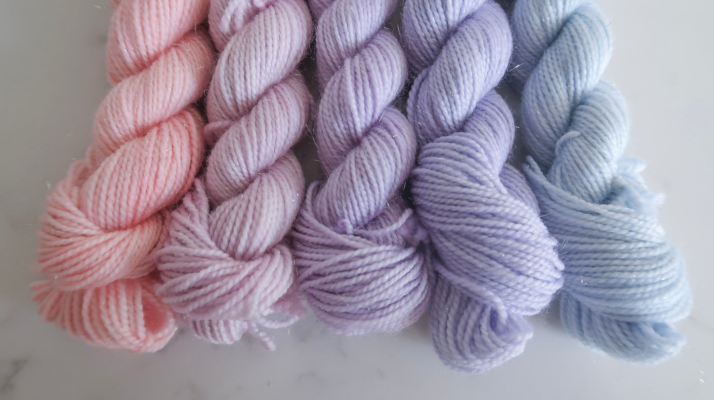 MINIS BUNDLE Handdyed Yarn from The WINTER SKIES Collection