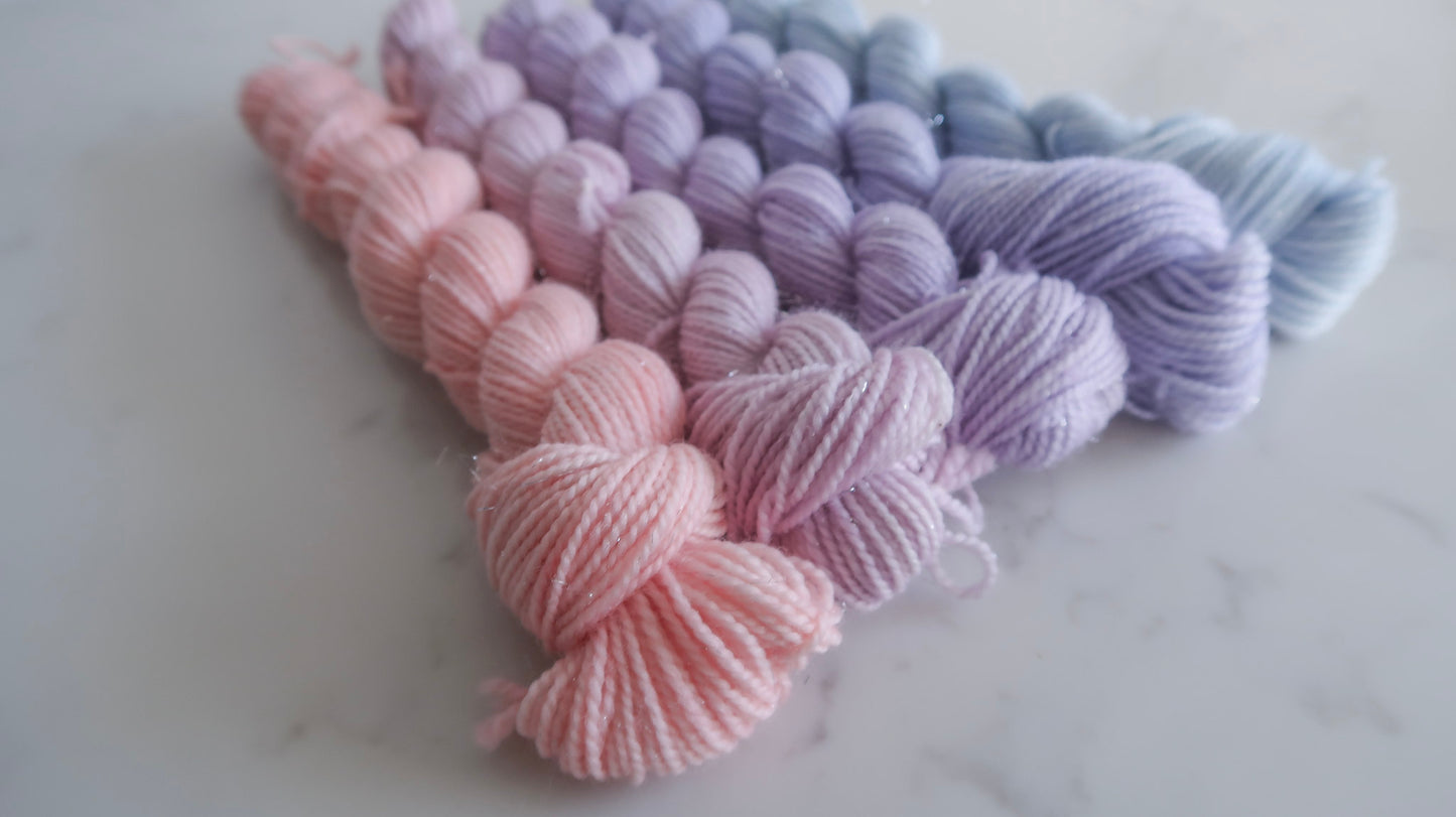 MINIS BUNDLE Handdyed Yarn from The WINTER SKIES Collection