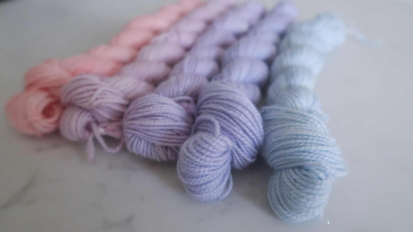 MINIS BUNDLE Handdyed Yarn from The WINTER SKIES Collection