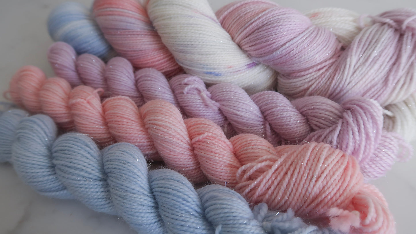 AURORA'S WHISPER SOCK SET BUNDLE Handdyed Yarn from The WINTER SKIES Collection