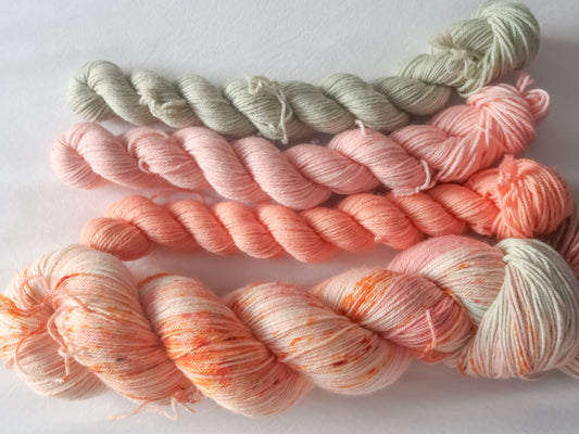 HARVEST ROSE Sock Set Bundle Handdyed Yarn from The Last Rose Collection