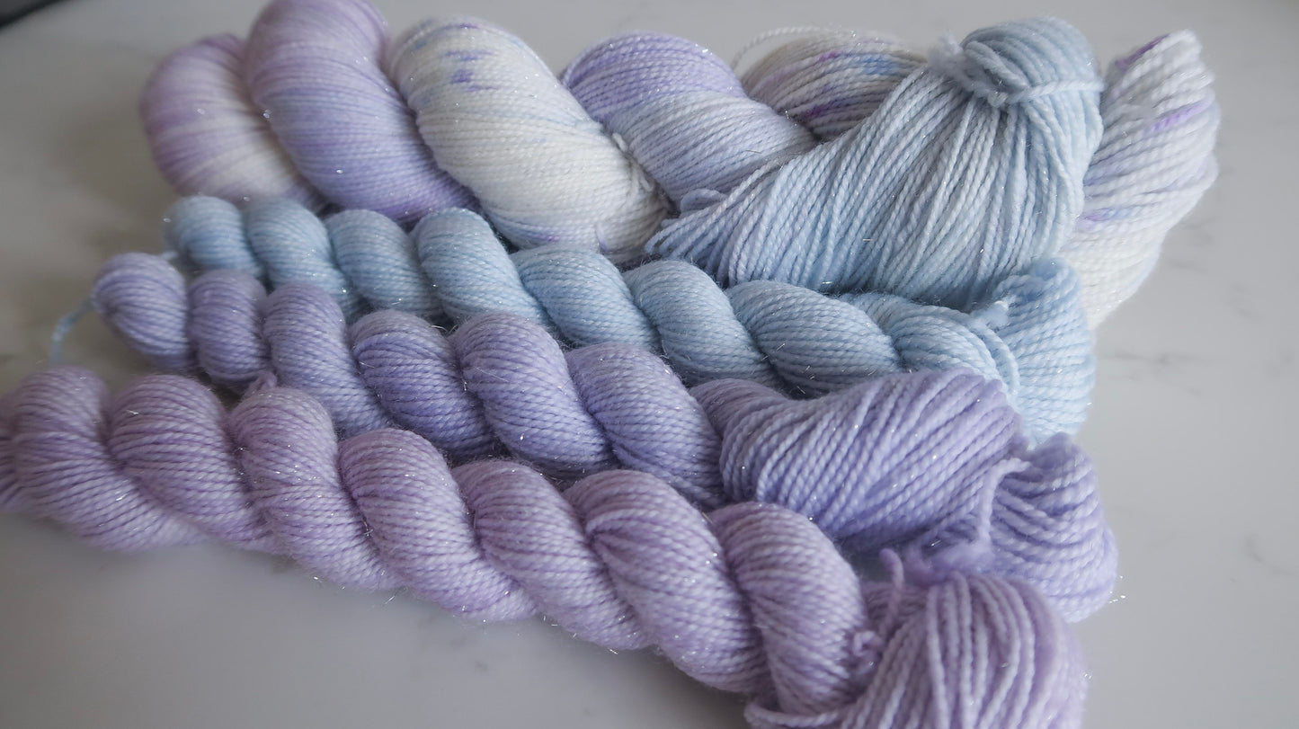FADING DUSK SOCK SET BUNDLE Handdyed Yarn from The WINTER SKIES Collection