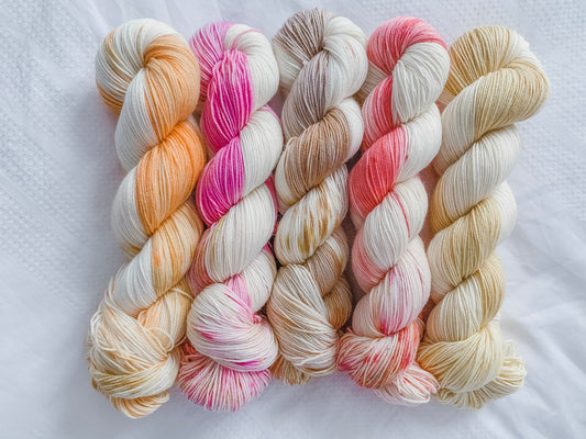 Bucks Fizz from the Festive Tipple Collection Handdyed Yarn, sock, sparkle, DK