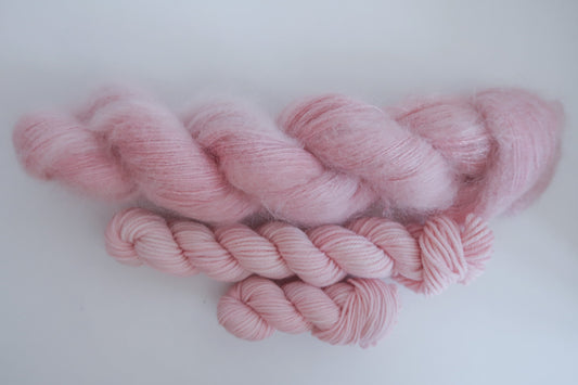 Dried Hydrangea // HANDDYED YARN sock, dk, sparkle sock, mohair, suri, pink, pastel pink, light pink, pastel yarn, custom yarn