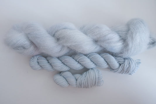 Crown Prince // HANDDYED YARN sock, dk, sparkle sock, suri silk, alpaca, kid silk, mohair, blue, grey, silver, gold, pastel, custom yarn