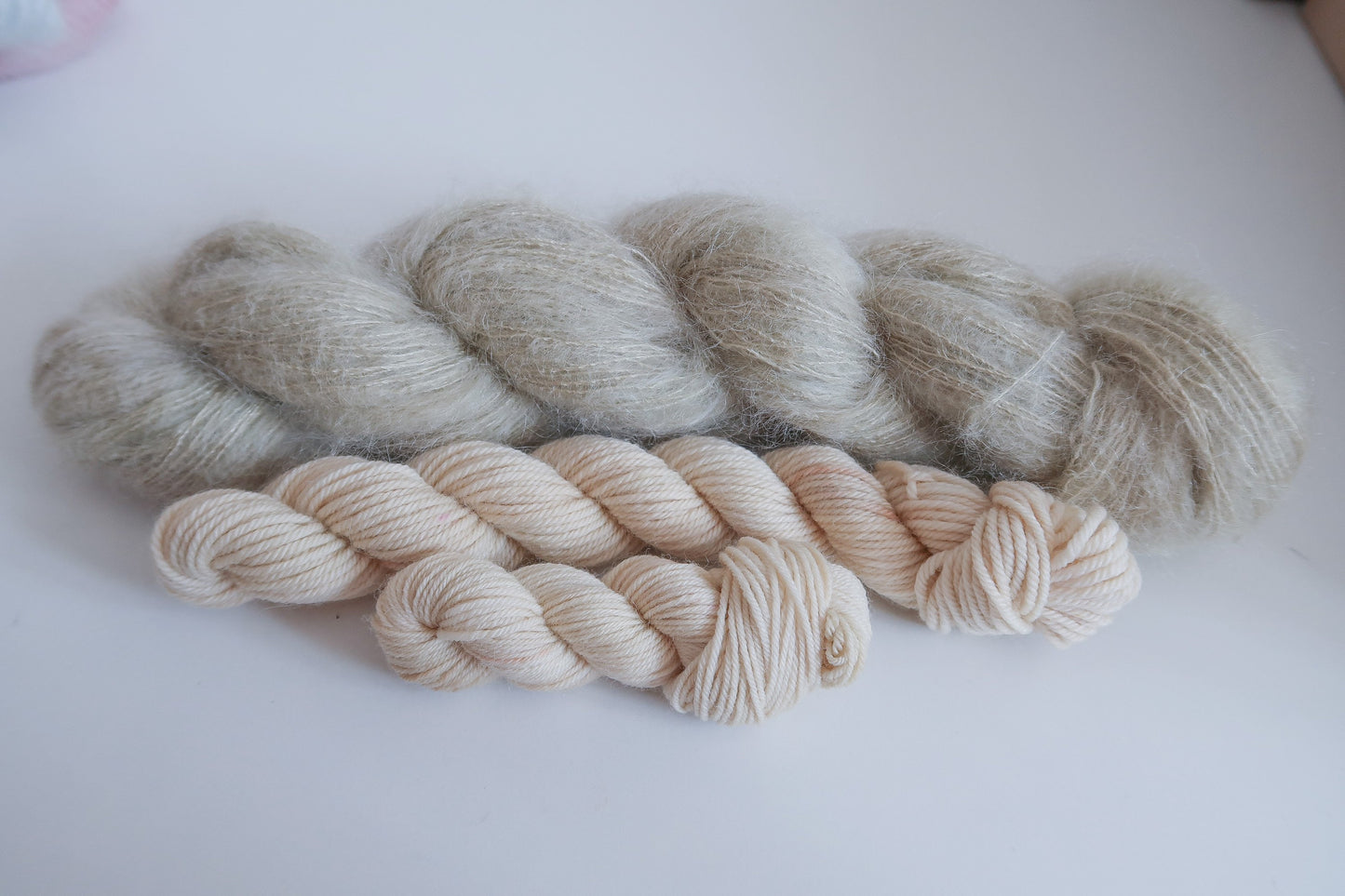Kiln Dried Firewood // HANDDYED YARN sock, dk, sparkle sock, mohair, suri, beige yarn, light brown, brown yarn, pastel yarn, custom yarn