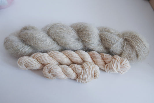 Kiln Dried Firewood // HANDDYED YARN sock, dk, sparkle sock, mohair, suri, beige yarn, light brown, brown yarn, pastel yarn, custom yarn
