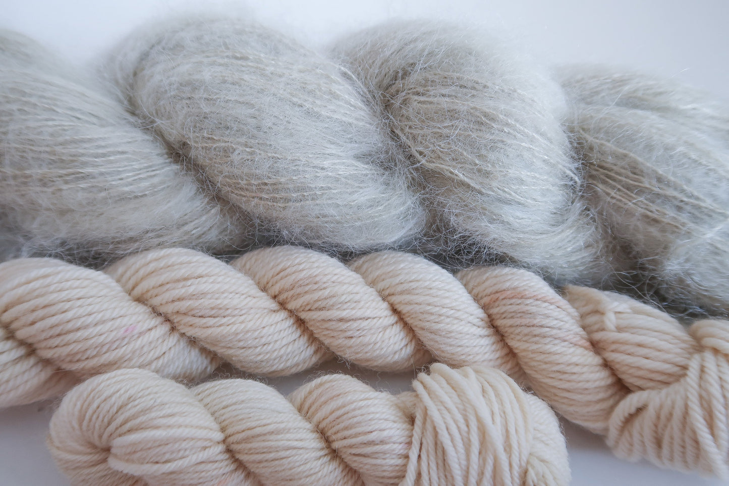 Kiln Dried Firewood // HANDDYED YARN sock, dk, sparkle sock, mohair, suri, beige yarn, light brown, brown yarn, pastel yarn, custom yarn