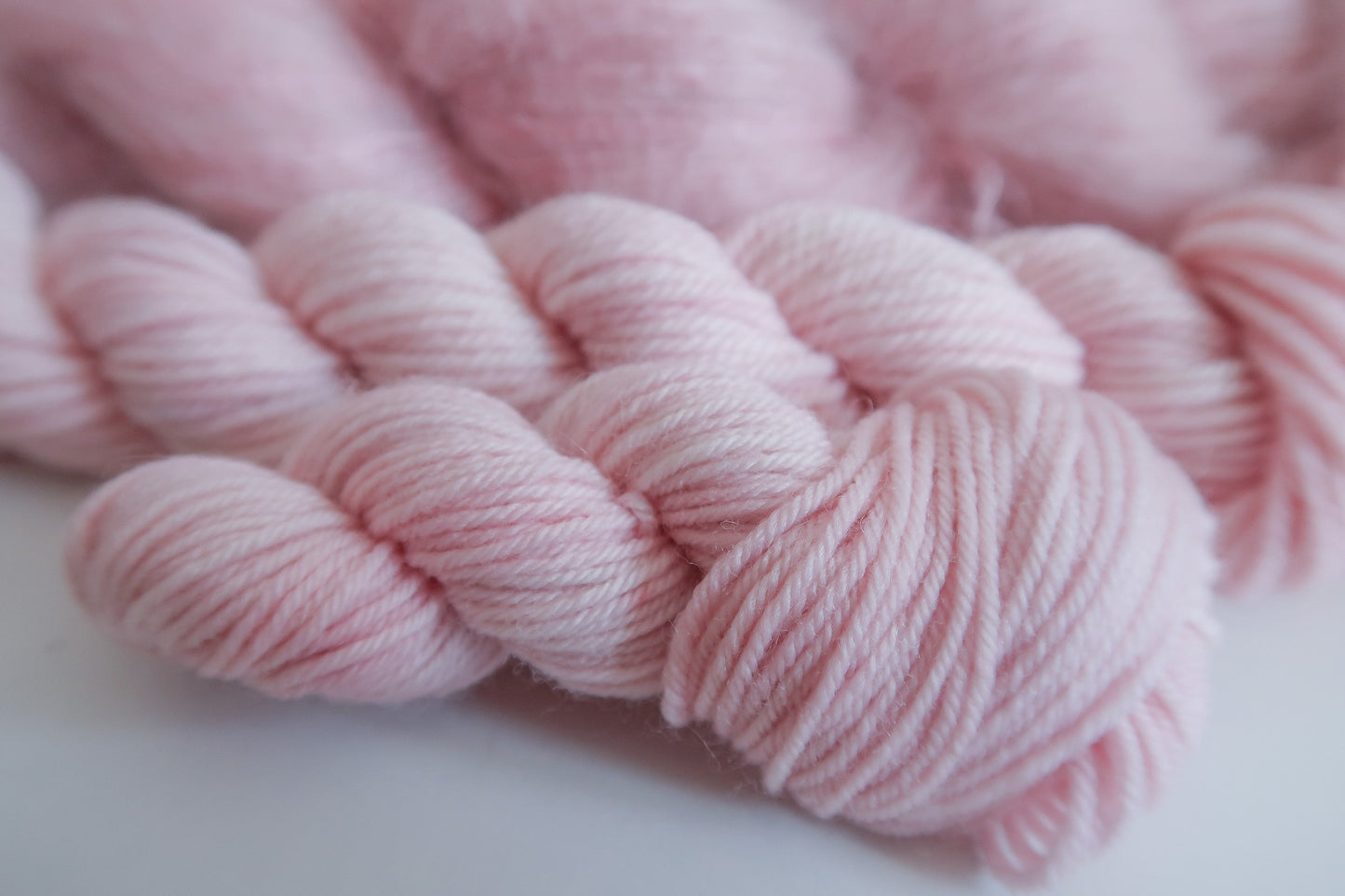 Dried Hydrangea // HANDDYED YARN sock, dk, sparkle sock, mohair, suri, pink, pastel pink, light pink, pastel yarn, custom yarn
