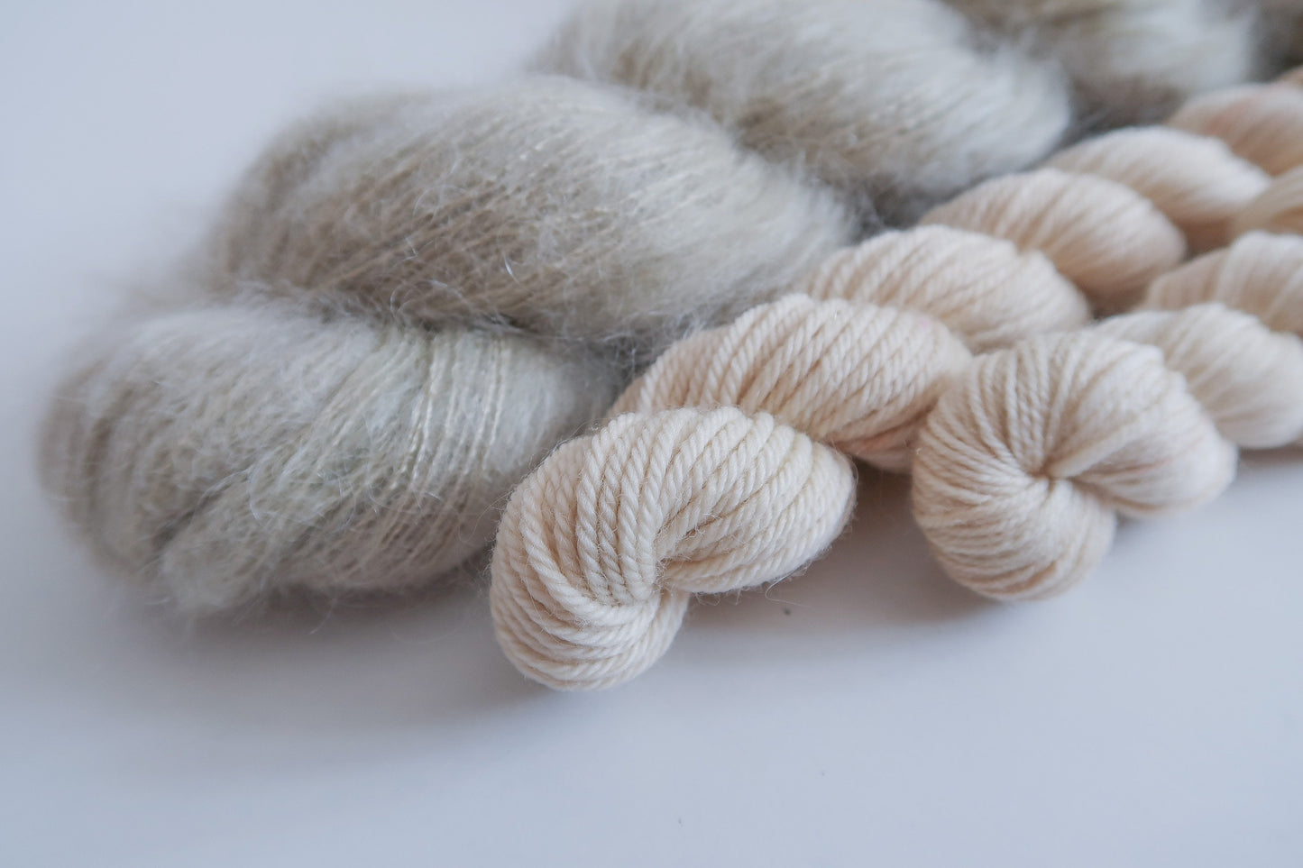 Kiln Dried Firewood // HANDDYED YARN sock, dk, sparkle sock, mohair, suri, beige yarn, light brown, brown yarn, pastel yarn, custom yarn