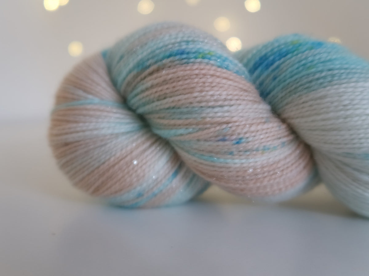 Land of Snowflakes from The Nutcracker and the Four Realms Handdyed Yarn, sock, sparkle, DK, dyed to order