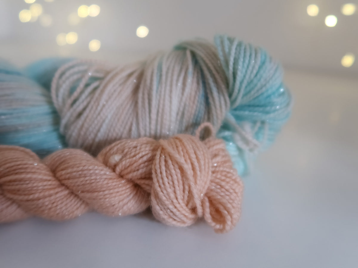 Land of Snowflakes Sock Set B from The Nutcracker and the Four Realms Handdyed Yarn, sock, sparkle, DK, dyed to order