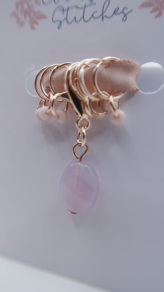 Pink Glass Bead Progress Keeper Set // Rose Gold Progress Keeper Set