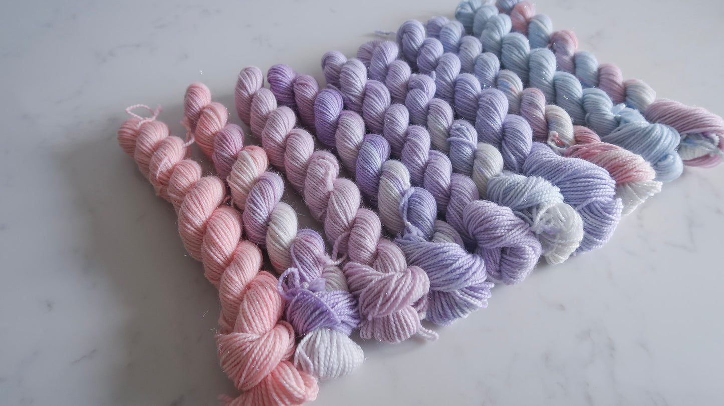 MINIS BUNDLE Handdyed Yarn from The WINTER SKIES Collection