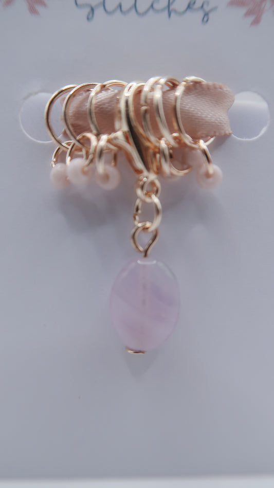 Pink Glass Bead Progress Keeper Set // Rose Gold Progress Keeper Set