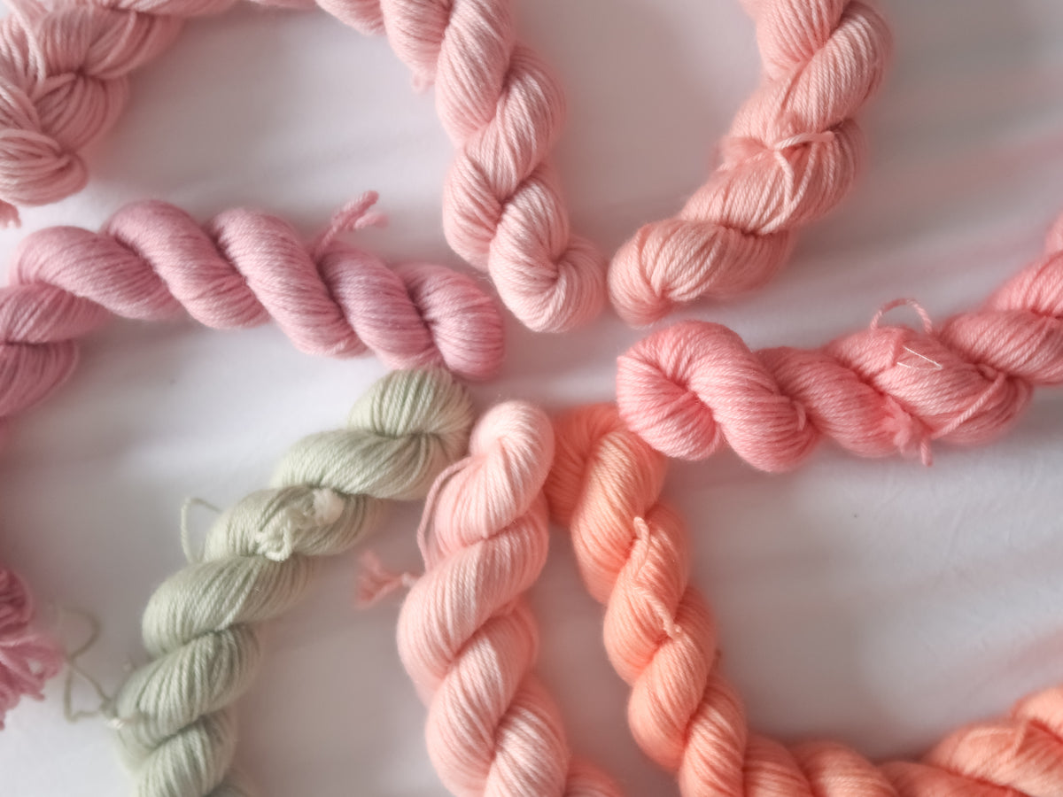 THE LAST ROSE Semi-Solid Minis Bundle Handdyed Yarn from The Last Rose Collection
