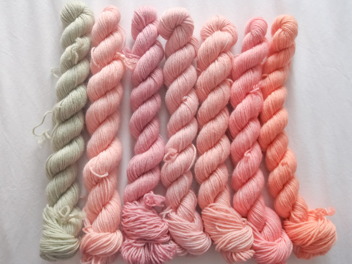THE LAST ROSE Semi-Solid Minis Bundle Handdyed Yarn from The Last Rose Collection