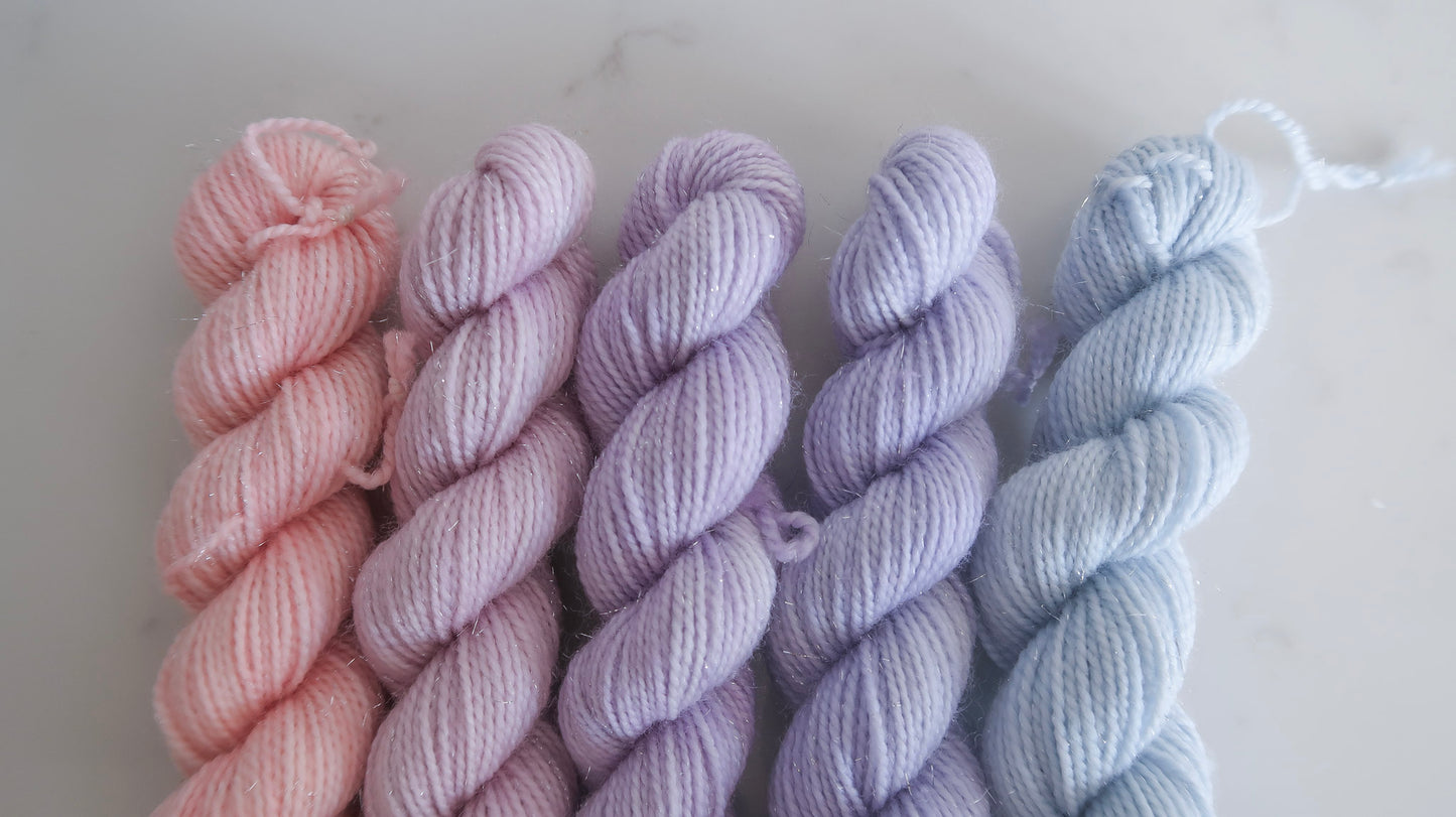 MINIS BUNDLE Handdyed Yarn from The WINTER SKIES Collection