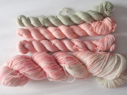 FADING BOUQUET Sock Set Bundle Handdyed Yarn from The Last Rose Collection