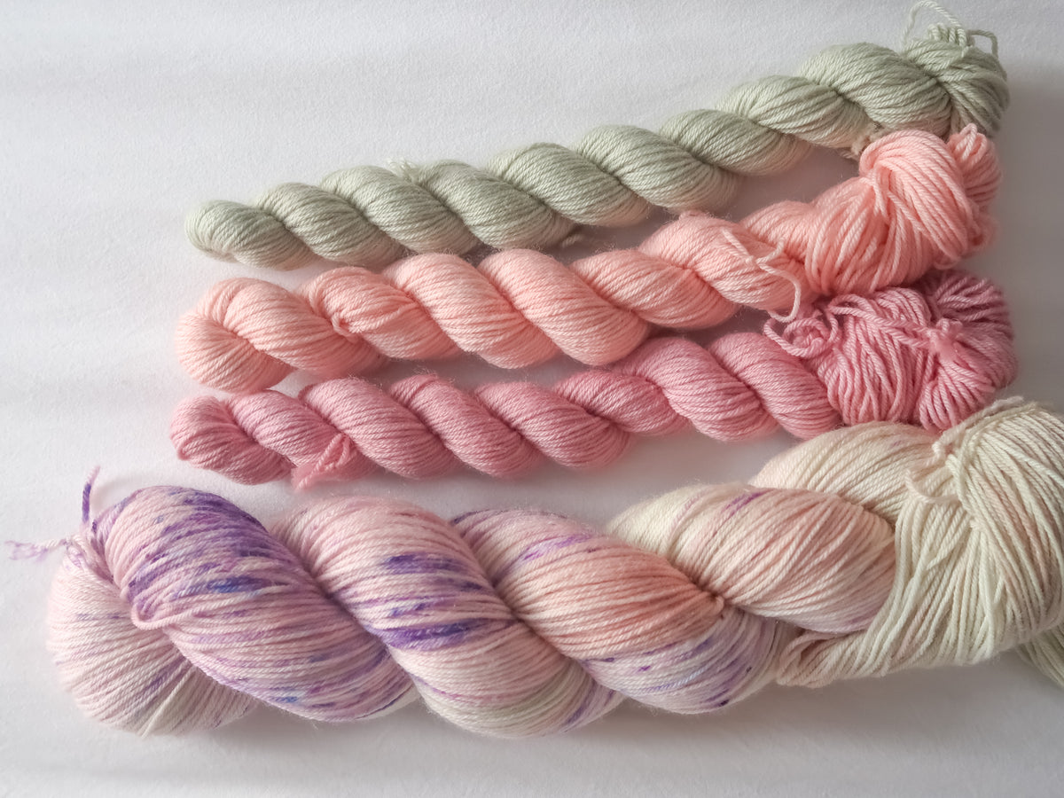 VIOLET MOONLIGHT Sock Set Bundle Handdyed Yarn from The Last Rose Collection