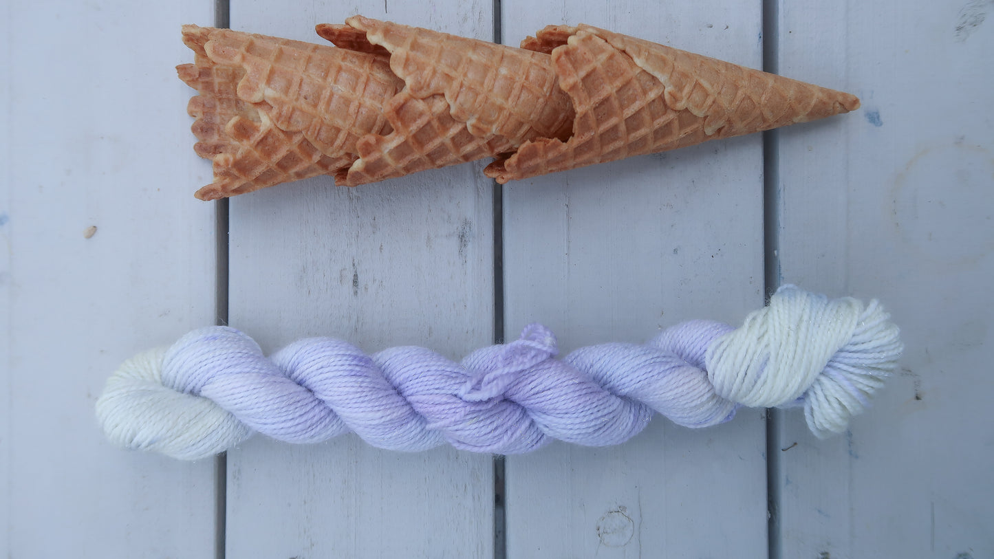 BLUEBERRY CHEESECAKE Handdyed Yarn from The Ice Cream Collection // Dyed to Order