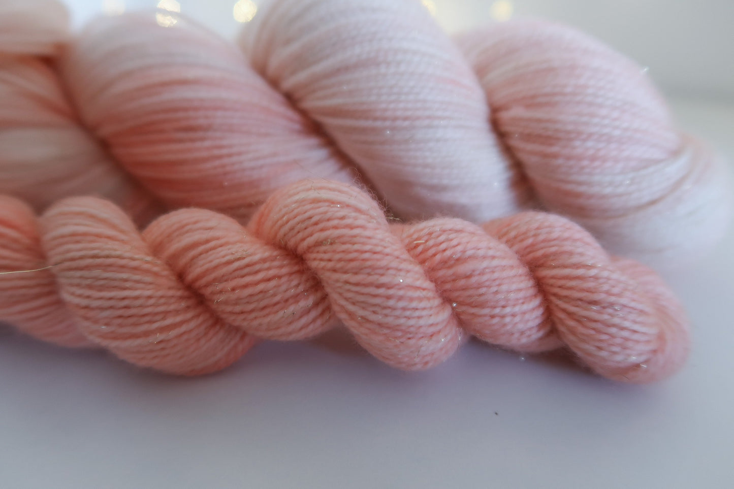 Apricot Pavlova Sock Set // HANDDYED YARN sock, dk, sparkle sock, pastel yarn, custom yarn