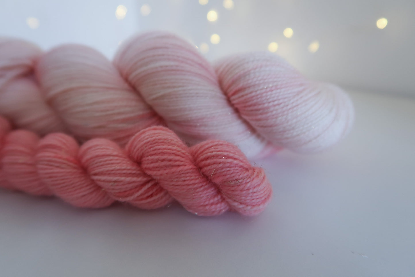 Glacé Cherries Sock Set // HANDDYED YARN sock, dk, sparkle sock, pastel yarn, custom yarn