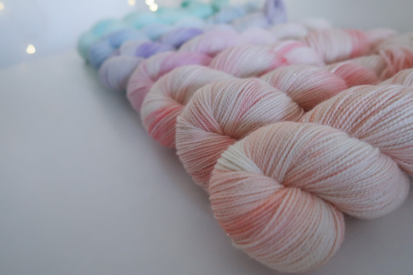 Spring Full Bundle Full Skeins // HANDDYED YARN sock, dk, sparkle sock, mohair, suri, pastel yarn,