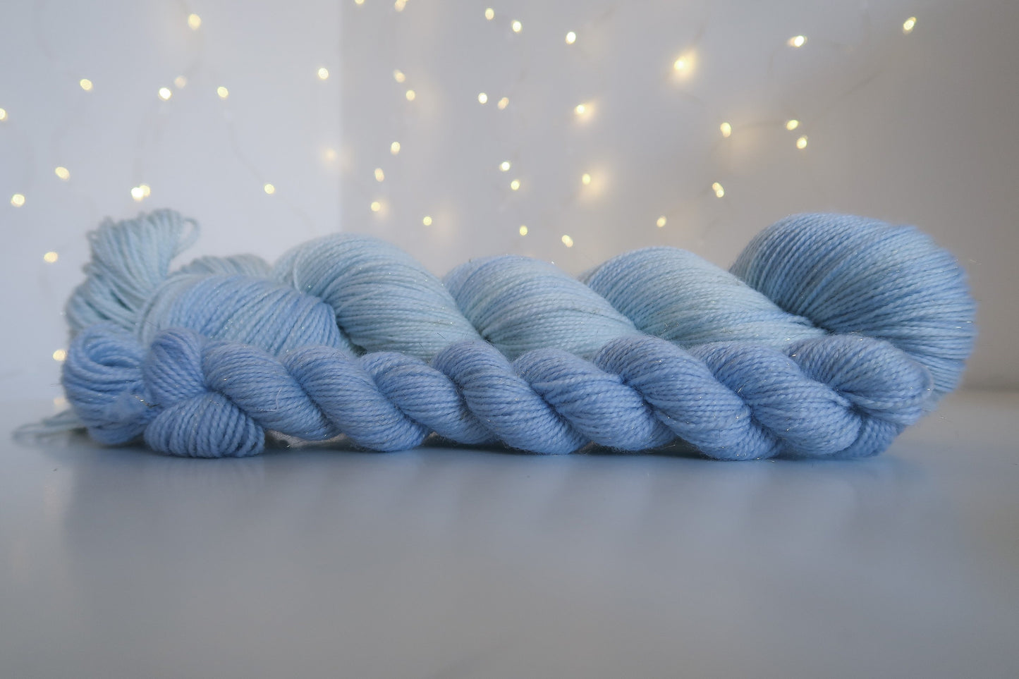 China Blue Sock Set // HANDDYED YARN sock, dk, sparkle sock, pastel yarn, custom yarn