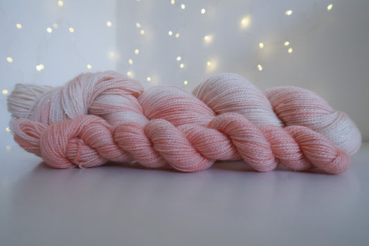 Apricot Pavlova Sock Set // HANDDYED YARN sock, dk, sparkle sock, pastel yarn, custom yarn