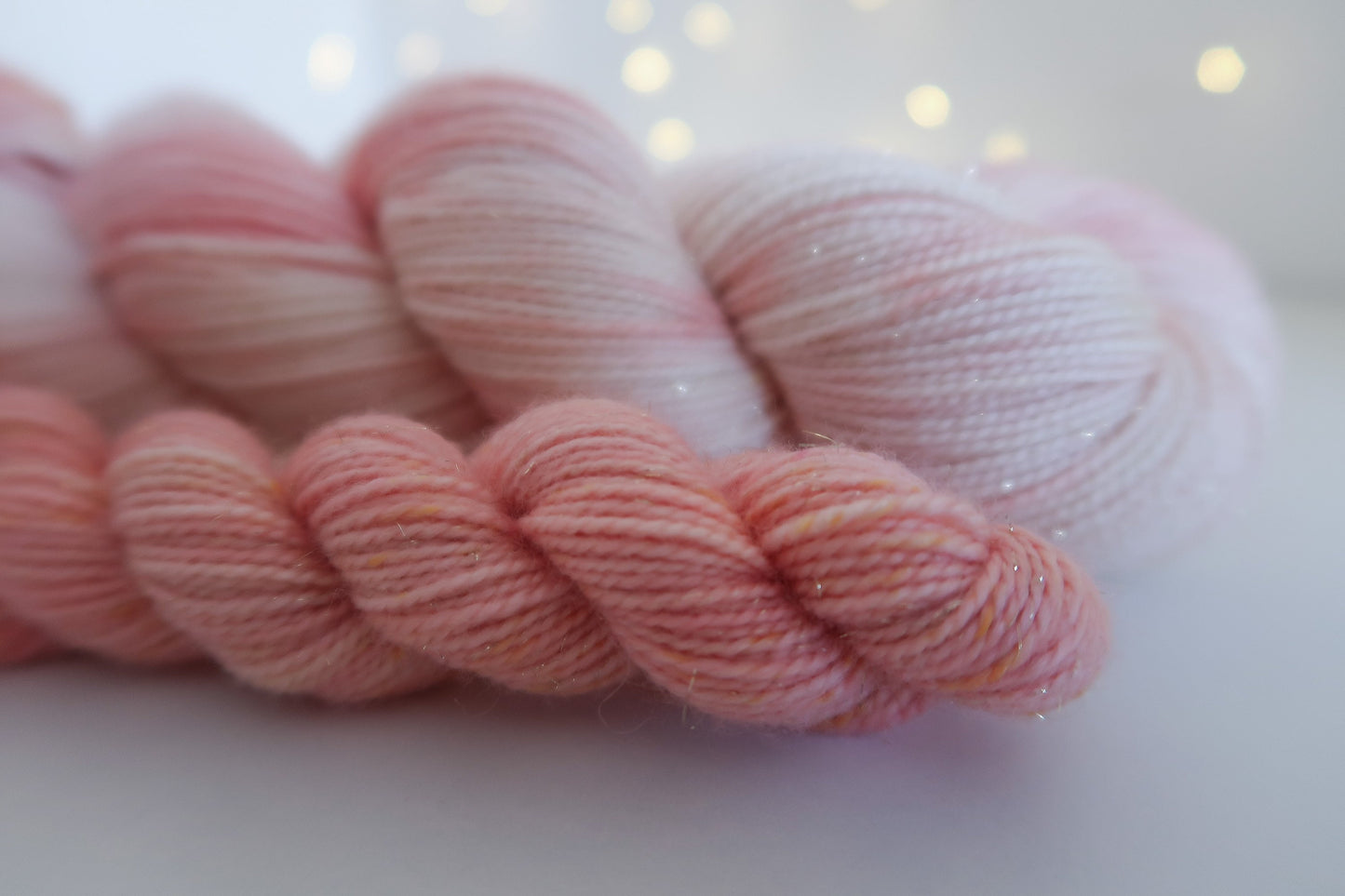 Peach Tulips Sock Set // HANDDYED YARN sock, dk, sparkle sock, pastel yarn, custom yarn