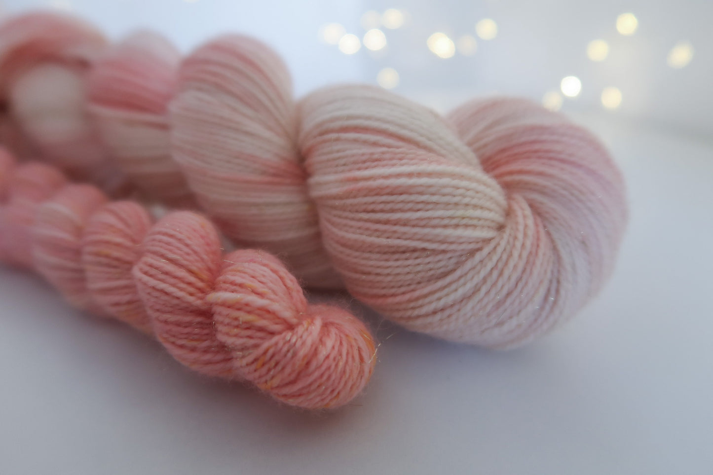 Peach Tulips Sock Set // HANDDYED YARN sock, dk, sparkle sock, pastel yarn, custom yarn