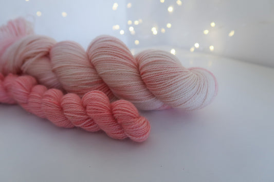 Glacé Cherries Sock Set // HANDDYED YARN sock, dk, sparkle sock, pastel yarn, custom yarn