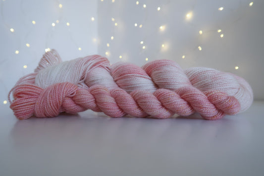 Peach Tulips Sock Set // HANDDYED YARN sock, dk, sparkle sock, pastel yarn, custom yarn