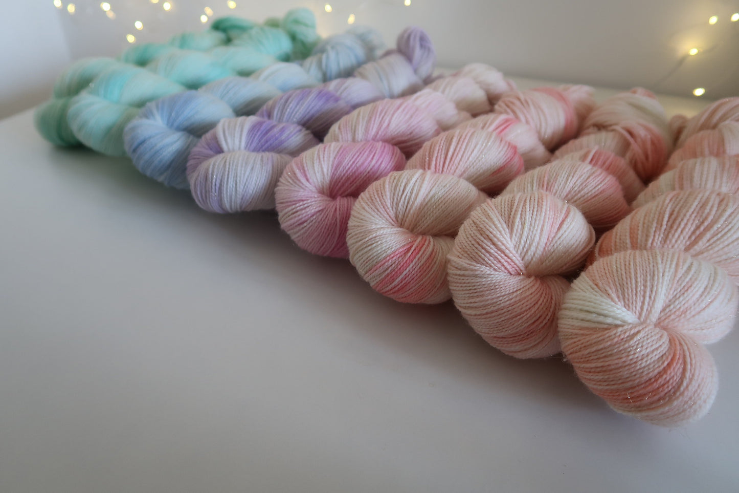 Spring Full Bundle Sock Set // HANDDYED YARN sock, dk, sparkle sock, pastel yarn, custom yarn