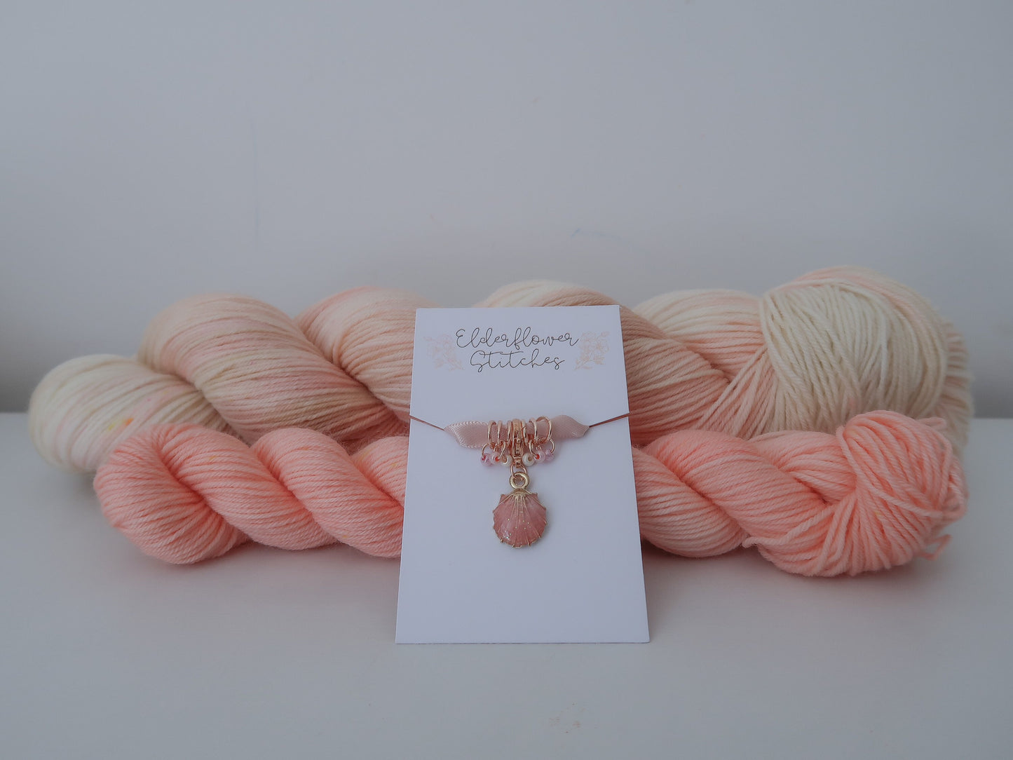 Coral Kisses Sock Set Bundle // Limited Stock // HANDDYED YARN sock, dk, sparkle sock, sock set, progress keeper, stitch marker, shell