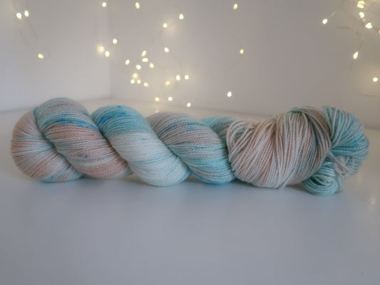 Land of Snowflakes from The Nutcracker and the Four Realms Handdyed Yarn, sock, sparkle, DK, dyed to order